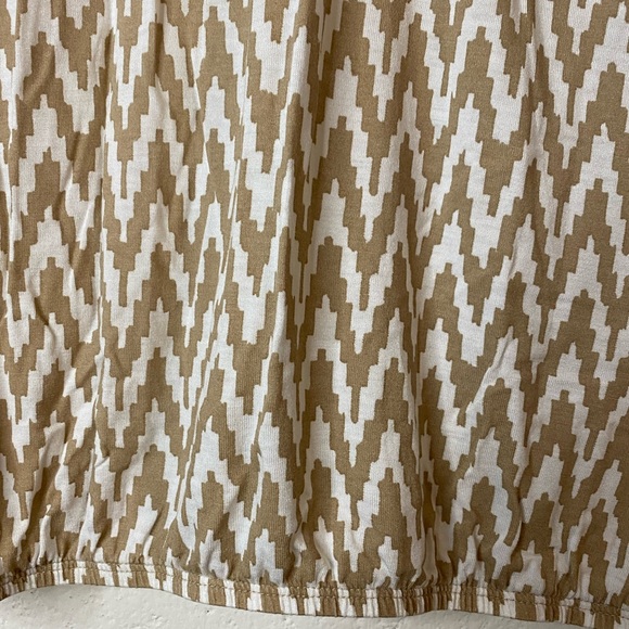 Loft Petites Tan White Chevron Embellished Keyhole Tank Top - Picture 7 of 9